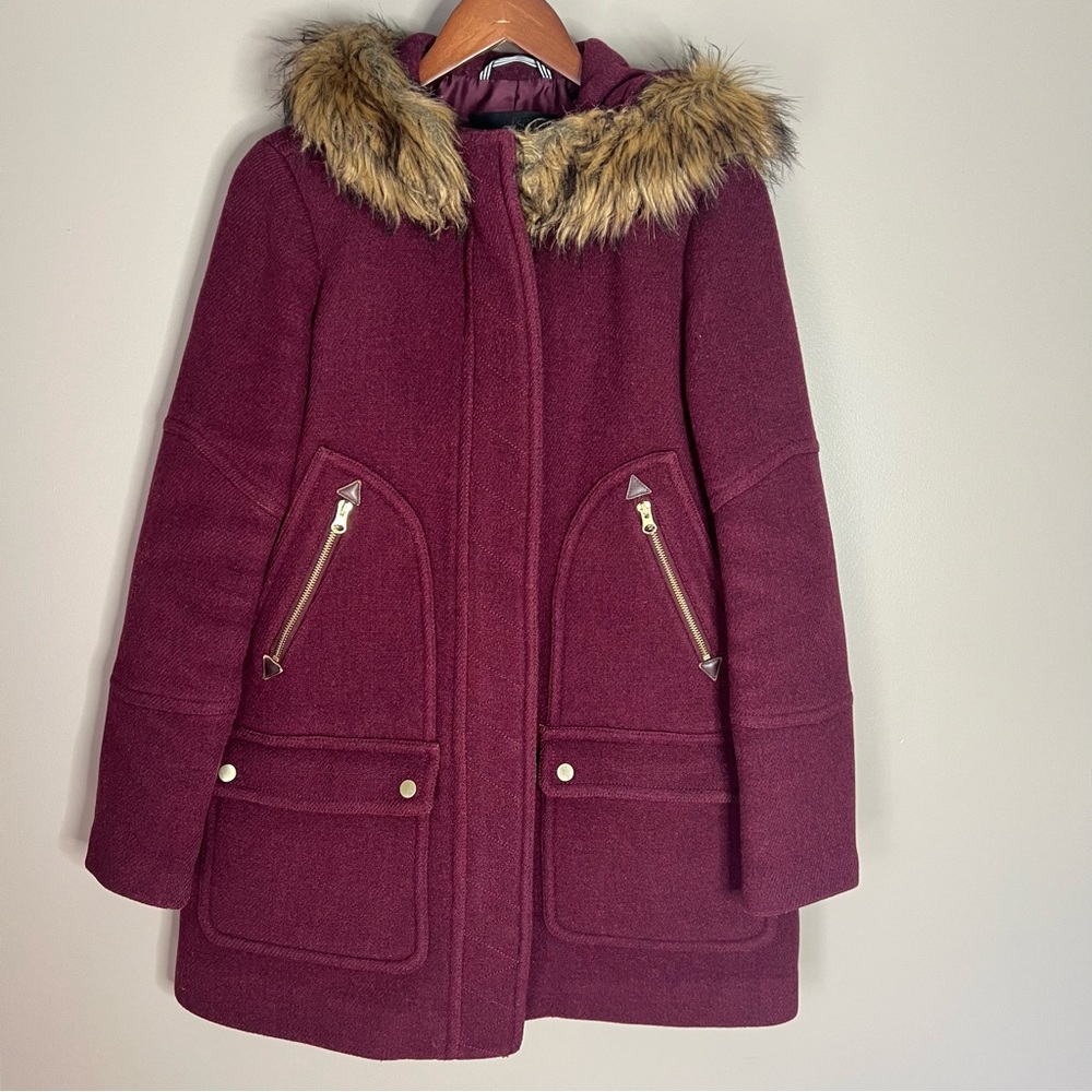 J.crew Chateau stadium cloth by Nello Gori parka jacket size 8